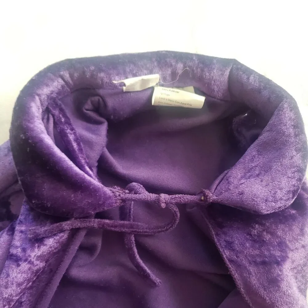 Witch Costume Velvet Purple Black Dress Cape Hat Child Standard Halloween